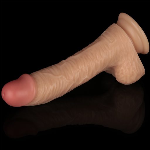 Lovetoy 8.5 inch Vibrating Power Basics Cock - Újratölthető - Vibrációs realisztikus letapasztható dildó (bőrszínű)