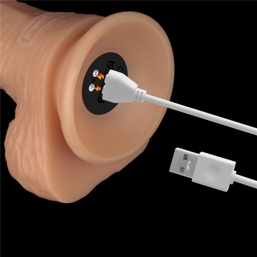 Lovetoy 8.5 inch Vibrating Power Basics Cock - Újratölthető - Vibrációs realisztikus letapasztható dildó (bőrszínű)