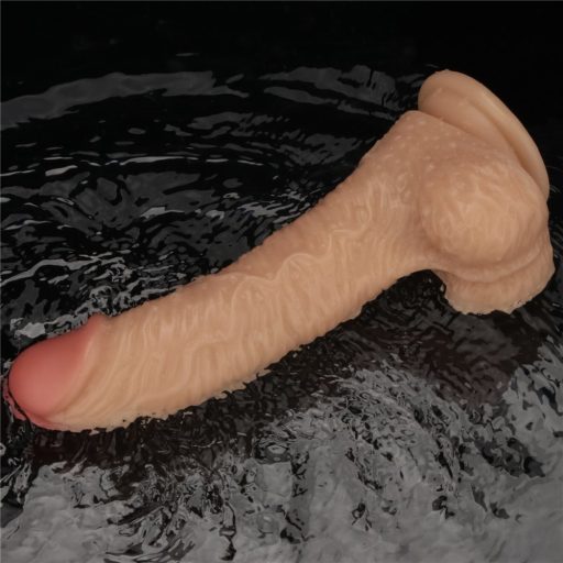 Lovetoy 8.5 inch Vibrating Power Basics Cock - Újratölthető - Vibrációs realisztikus letapasztható dildó (bőrszínű)