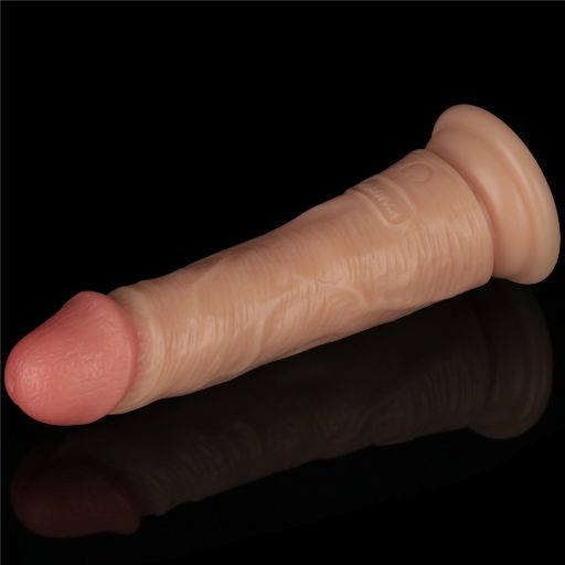 Lovetoy 7 inch Vibrating Power Basics Cock - Újratölthető - Vibrációs realisztikus letapasztható dildó (bőrszínű)