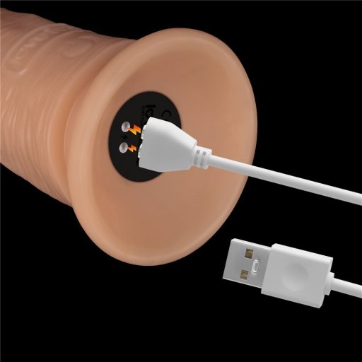 Lovetoy 7 inch Vibrating Power Basics Cock - Újratölthető - Vibrációs realisztikus letapasztható dildó (bőrszínű)