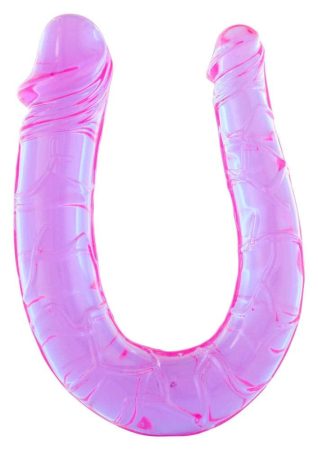 Seven Creations Double Mini Dong - Kétvégű vízálló élethű dildó - 30 cm (Áttetsző levendula lila)