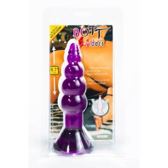   Butt Riders Anal Plug Purple - Tapadókorongos elasztikus análtágító - análkúp (lila)