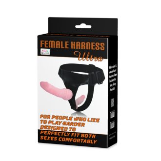   Ultra Female Harness - Kétágú felcsatolható élethű dildó hámmal - 11cm/16,5 cm (Bőrszínű)