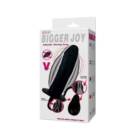 Bigger Joy Inflatable Penis Black 3 - Pumpálható távirányítós letapasztható élethű vibrátor