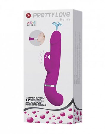Pretty Love Henry - csiklókaros, spriccelő vibrátor (pink)