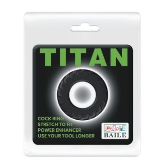   Titan szilikon péniszgyűrű gumiabroncs mintázattal (Fekete)