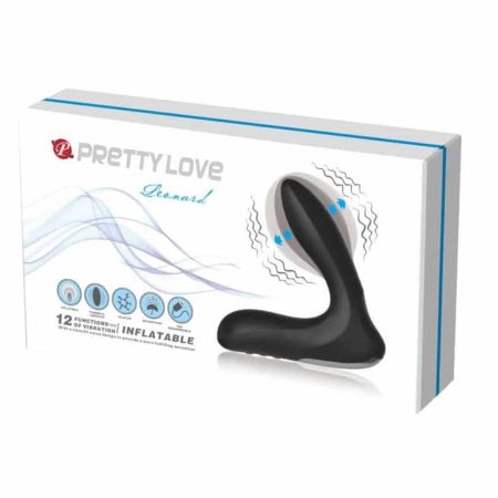 Pretty Love Leonard - Tölthető pumpálható prosztata vibrátor (Fekete)