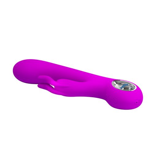 Pretty Love - Hot Rabbit Újratölthető USB-s Csiklókaros memória funkciós szilikon vibrátor 7 féle vibrációval (Pink)