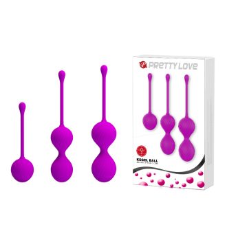   Pretty Love Kegel Ball - 3db-os Szilikon Kegel golyó szett (Lila)