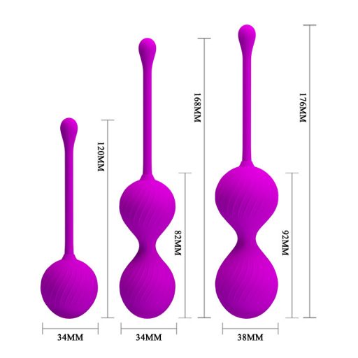 Pretty Love Kegel Ball - 3db-os Szilikon Kegel golyó szett (Lila)