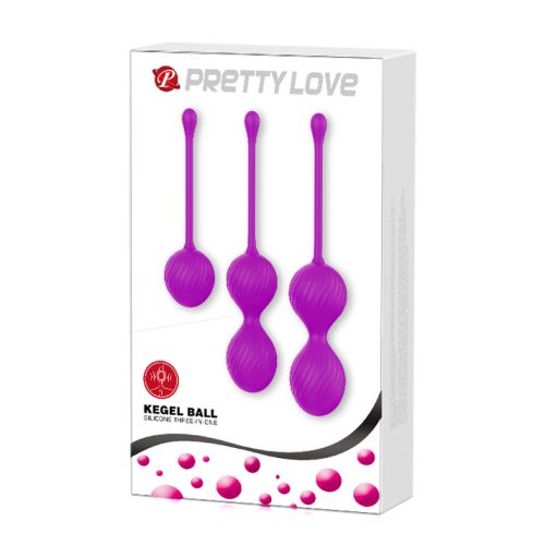 Pretty Love Kegel Ball - 3db-os Szilikon Kegel golyó szett (Lila)