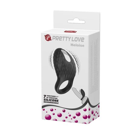 Pretty Love Heloise USB-s vibrációs péniszgyűrű - Fekete