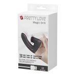   Pretty Love Magic Drill - Szilikon erotikus ujjra húzható masszírozó - ujjvibrátor - 3 vibrációs és forgatási funkcióval (Fekete)