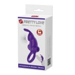   Pretty Love Vibrant Penis Sleeve 1 - Szilikon péniszgyűrű 10 vibráció funkcióval (Lila)