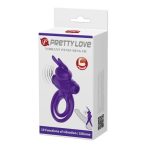   Pretty Love Vibrant Penis Ring 3 - Vibrációs péniszgyűrű - dupla gyűrűvel (Lila)