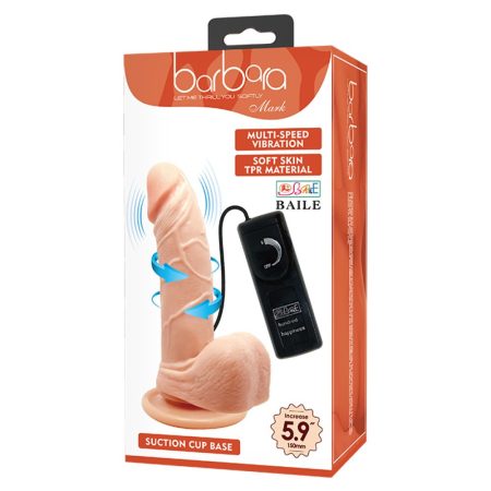 Baile Barbara Mark - élethű, forgó vibrátor - 15cm (natúr)