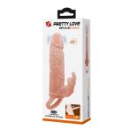   Pretty Love Brave Man Vibrációs hosszabbító péniszköpeny 10 féle vibrációs fokozattal - nyuszis csiklóizgatóval