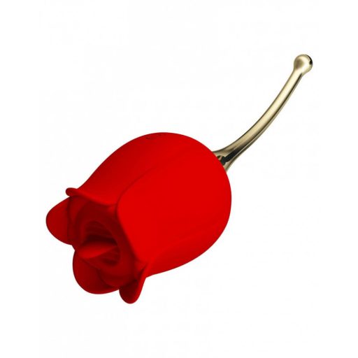 Pretty Love Rose Lover - nyelves 2in1 csikló vibrátor (piros)