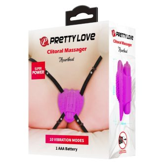   Pretty Love Heartbeat Clitoral Massager - Szilikon mini csiklóizgató vibrátor - 7,2 cm (lila)