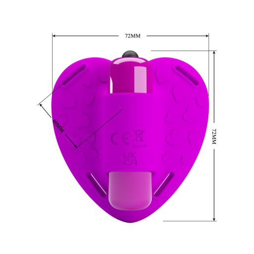 Pretty Love Heartbeat Clitoral Massager - Szilikon mini csiklóizgató vibrátor - 7,2 cm (lila)