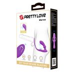   Pretty Love Warren - Szilikon akkus - újtatölthető távirányítós vízálló prosztata vibrátor péniszgyűrűvel - 17 cm (Lila)