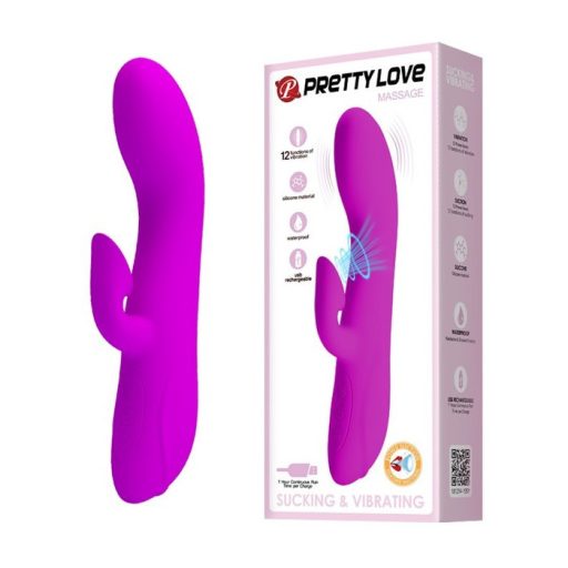 Pretty Love Desirable Flirt Újratölthető USB-s Csiklókaros szilikon vibrátor 12 féle szívó és 12 féle vibrációs funkcióval