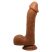 Beautiful Johnson 9,2 inch - Letapasztható - herés élethű dildó - 22,2 cm (Barna)