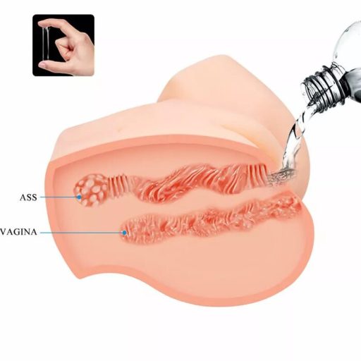 Crazy Bull - élethű, vibrációs műpopsi maszturbátor (natúr)