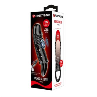   Pretty Love Cecelia - heregyűrűs, vibrációs péniszköpeny (fekete)