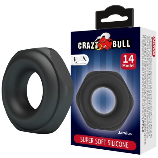 Crazy Bull Jarvius péniszgyűrű (fekete)