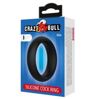   Crazy Bull Elio - Szuper puha rugalmas szilikon péniszgyűrű (Fekete)