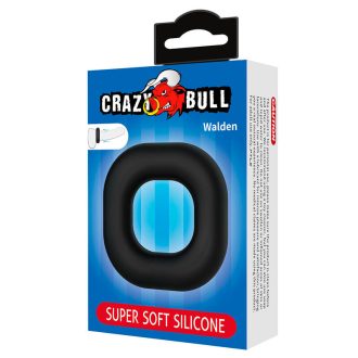   Crazy Bull Walden - Szuper puha rugalmas szilikon péniszgyűrű négyzet alakú formával (Fekete)