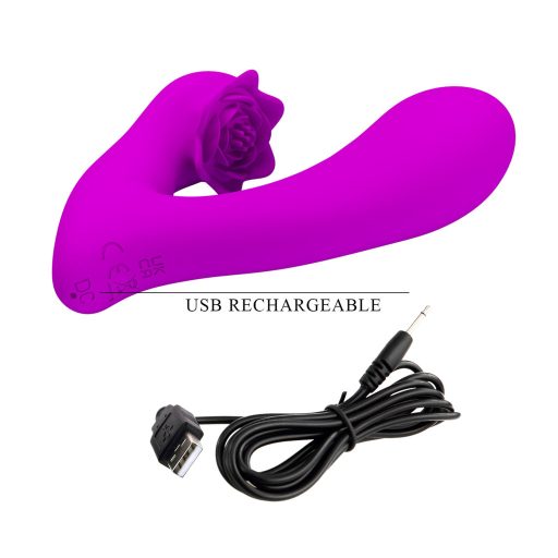 Pretty Love - Nadal Újratölthető USB-s Memória funkciós dupla vibrátor 12 féle vibrációval (Pink)