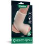   Lovetoy Silk Knights - Vibrációs bordázott péniszmandzsetta hererögzítővel (Fehér) I