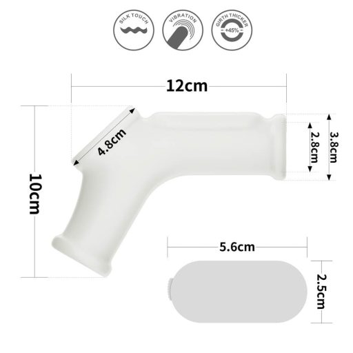 Lovetoy Silk Knights - Vibrációs bordázott péniszmandzsetta hererögzítővel (Fehér) I