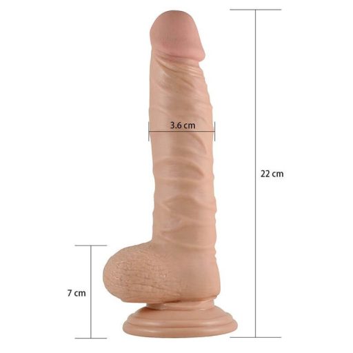 Lovetoy Real Extreme - tapadókorongos dildó - 21cm (natúr)