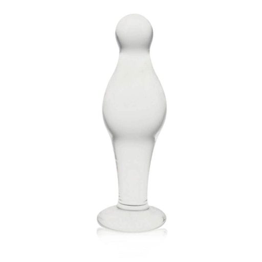4.5" Glass Romance Anal Plug Clear - Análkúp - Fenékdugó (víztiszta áttetsző)
