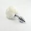 Spiral Pompon Metal Plug - Spirálos fém análdugó nyuszifarokkal (Fehér)