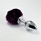 Pompon Metal Plug - Kicsi fém análdugó nyuszifarokkal (Lila)