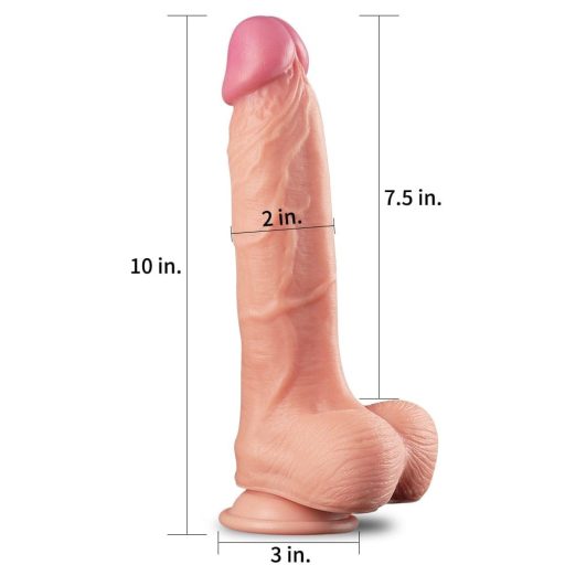 Lovetoy Nature Cock - kétrétegű élethű dildó - 25cm (natúr)