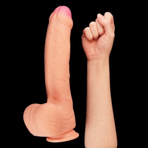 Lovetoy Nature Cock - kétrétegű élethű dildó - 28cm (natúr)