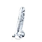   Lovetoy Flawless Clear - tapadótalpas, herés dildó - 19cm (áttetsző)