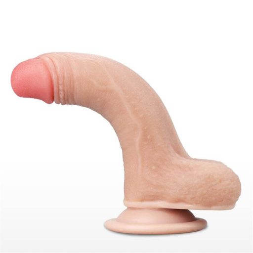 Lovetoy Sliding-Skin - kétrétegű dildó - 18cm (natúr)