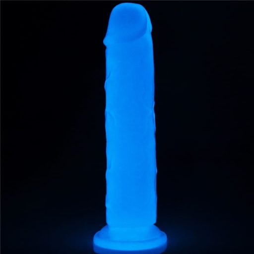 Lovetoy 8 inch Lumino Play Dildo - Letapasztható vízálló sötétben világító élethű dildó - 21 cm (Áttetsző)