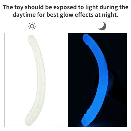 Lovetoy Lumino Play Double Dildo 14.5 inch - Vízálló kétvégű élethű dildó - 37 cm (Áttetsző)