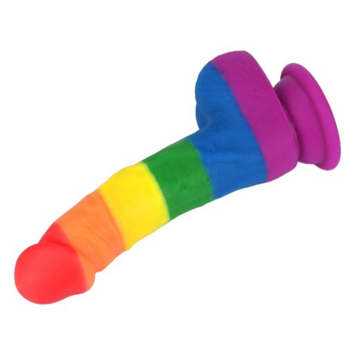 Lovetoy Prider - élethű szilikon dildó - 19cm (szivárvány)