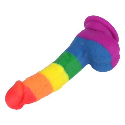 Lovetoy Prider - élethű szilikon dildó - 19cm (szivárvány)