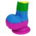 Lovetoy Prider - élethű szilikon dildó - 19cm (szivárvány)
