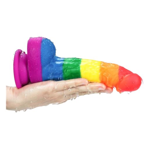 Lovetoy Prider - élethű szilikon dildó - 19cm (szivárvány)
